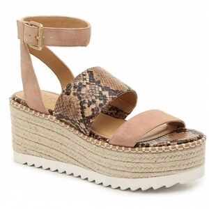 Crown Vintage Daylen Reptile Print Espadrille Platform Sandal Size 9